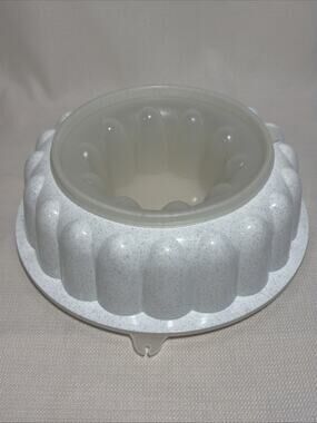 Vtg Tupperware Speckled Gray Jello Gelatin/Ice Mold 3 Piece Set 1201 1202 1203